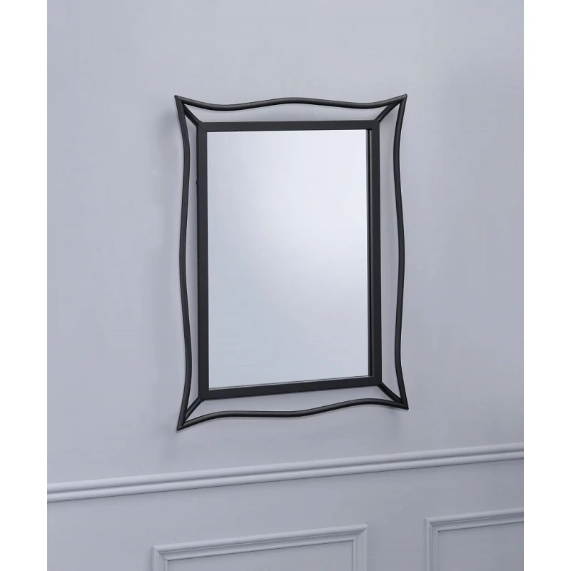 Black Metal Rectangle Mirror